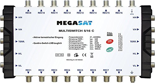 MegaSat 0600192 Multischalter 5/16 C Silber MegaSat 0600192 Multischalter 5/16 C Silber von Megasat