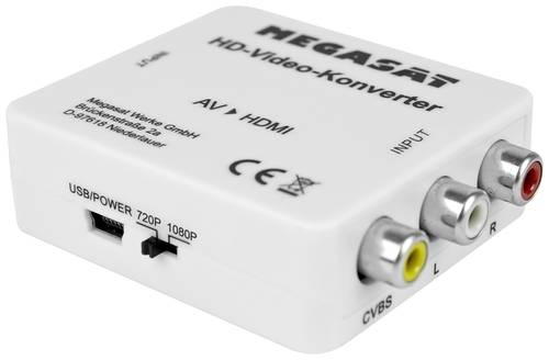 MegaSat AV Konverter HD-Video-Konverter (AV zu HDMI) [AV - HDMI] 1920 x 1080 Pixel von Megasat
