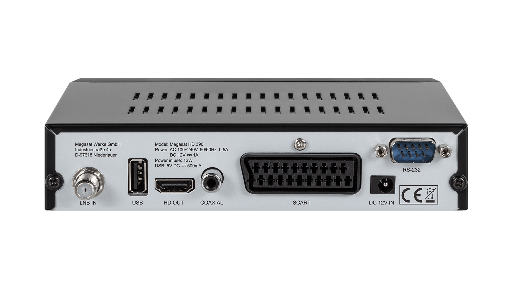 Megasat HD 390 - Kabel - Full HD - DVB-S,DVB-S2 - 576i,1080p - 4:3,16:9 - MP3 (0201125) von Megasat