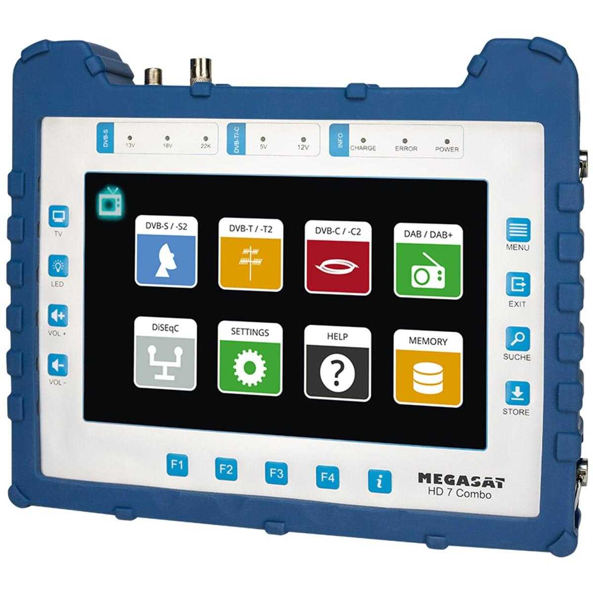 Megasat HD 7 Combo 8.9 Zoll Touchscreen-Farbdisplay DVB-S2/C2/T2 Satmessgerät Megasat HD 7 Combo 8.9 Zoll Touchscreen-Farbdisplay DVB-S2/C2/T2 Satmessgerät von Megasat