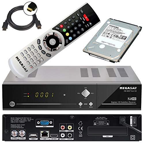 Megasat HD 935 Twin V2 HD-SAT-Receiver Aufnahmefunktion, Ethernet-Anschluss, Twin Tuner Anzahl Tuner 201133 schwarz von Megasat