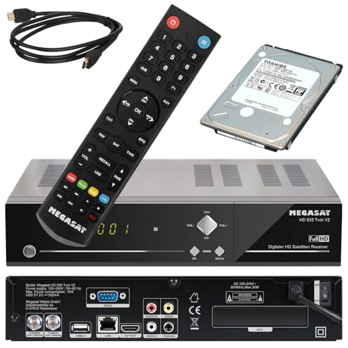 Megasat HD 935 Twin V3 HDTV Sat Receiver 1080p Ink. 2TB Festplatte von Megasat