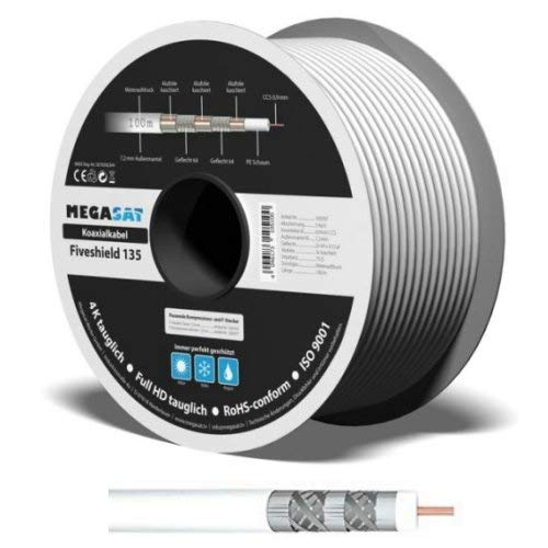 Megasat Koaxialkabel Sat Kabel 135 Fiveshild 5 Fach abgeschirmt 7mm UHD tauglich Vollkupfer 40 Meter Megasat Koaxialkabel Sat Kabel 135 Fiveshild 5 Fach abgeschirmt 7mm UHD tauglich Vollkupfer 40 Meter von Megasat