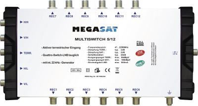 Megasat Multiswitch 5/12 Multischalter von Megasat
