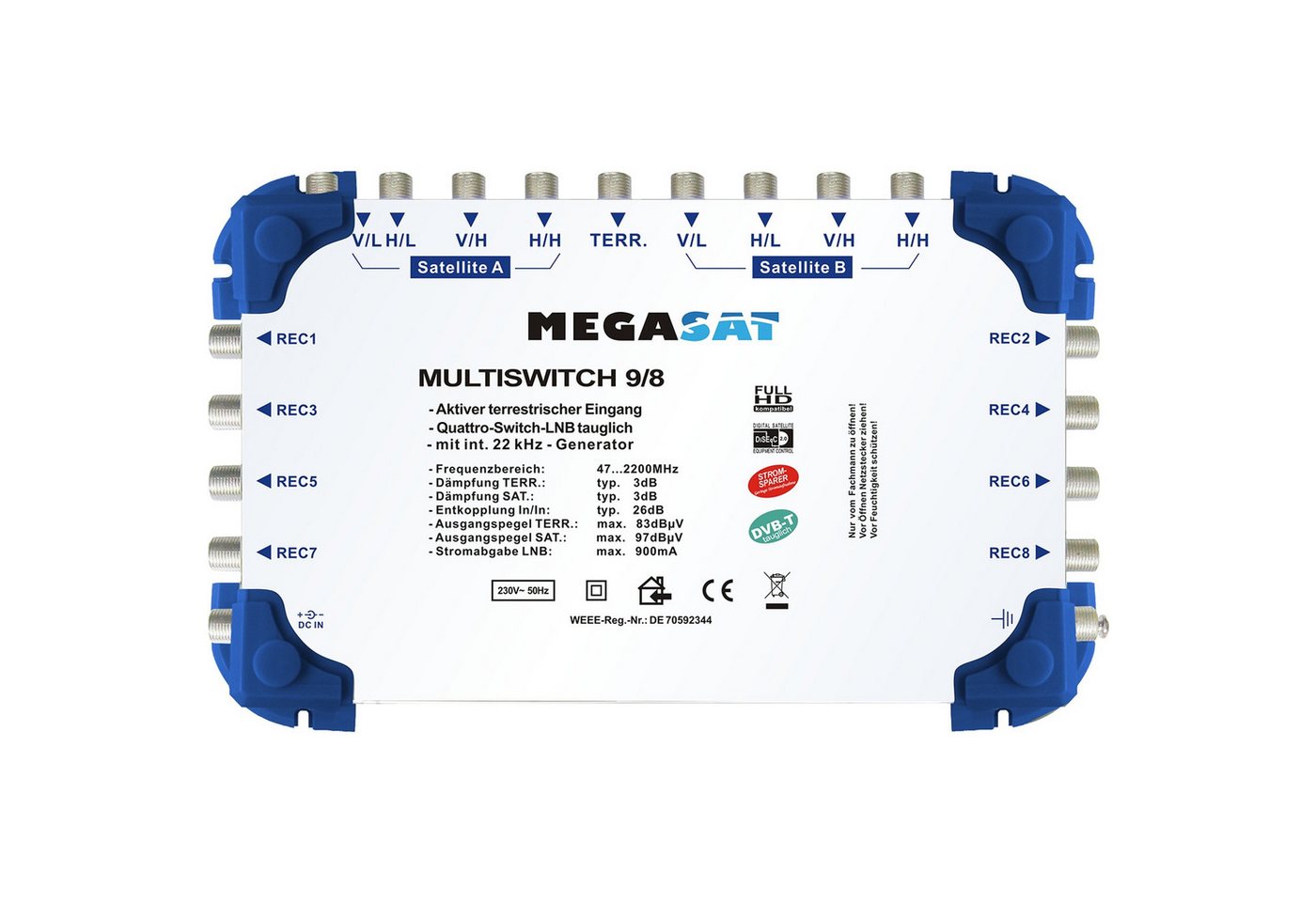 Megasat SAT-Multischalter MEGASAT Multischalter 9/8 0600151 Megasat SAT-Multischalter MEGASAT Multischalter 9/8 0600151 von Megasat