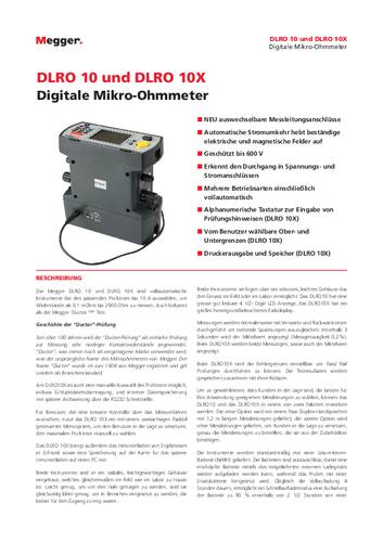 Megger DLRO10 DUCTER Ohmmeter+DH4-C Ohmmeter von Megger