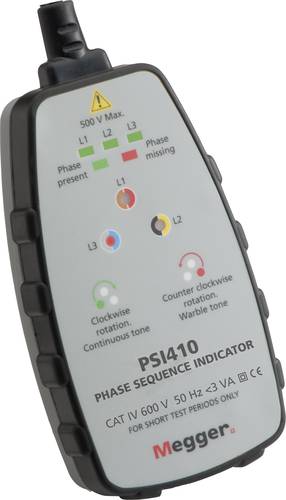 Megger PSI410 Drehfeldmessgerät CAT IV 600V LED, Akustik von Megger