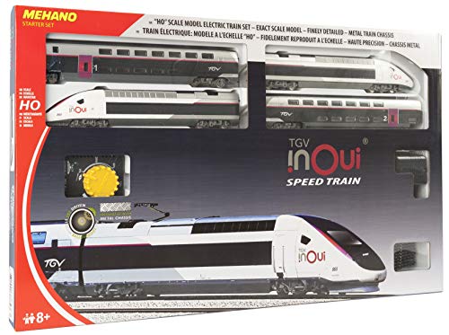 Mehano T871 Coffret de Train électrique Inoui TGV elektrisches Zugset, Blanc, Gris, Violet, Noir, 607 x 370 x 54 cm von Mehano