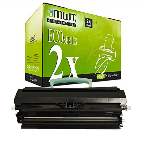 2X MWT Toner für kompatibel für Lexmark E 250 350 352 D DN N ersetzt 00E250A31E Schwarz Black von Mehrwegtoner