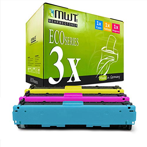 3X MWT kompatibel Toner für HP Color Laserjet CM1312NFI CP1217 CP1514 CP1214 CP1513 CM1312EI CP1216 wie CB541A-43A CB541A-CB543A 125A Color von Mehrwegtoner