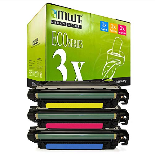 3X MWT kompatibel Toner für HP Laserjet Pro 500 Color MFP M 570 wie CE401A-03A CE401A-CE403A 507A Color von Mehrwegtoner