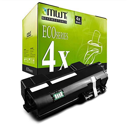 4X Kraft Office Supplies Toner kompatibel für Kyocera ECOSYS P2040DN P2040DW ersetzt TK-1160 TK1160 Schwarz von Mehrwegtoner