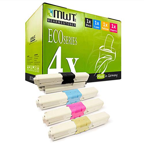 4X Kraft Office Supplies Toner kompatibel für Oki ES3452DN ES5431 ES3452MFP ES5431DN ES3452 ES5462DNw ES5462MFP ES5462 ES5462DN ersetzt 44973509 - 44973512 Set von Mehrwegtoner