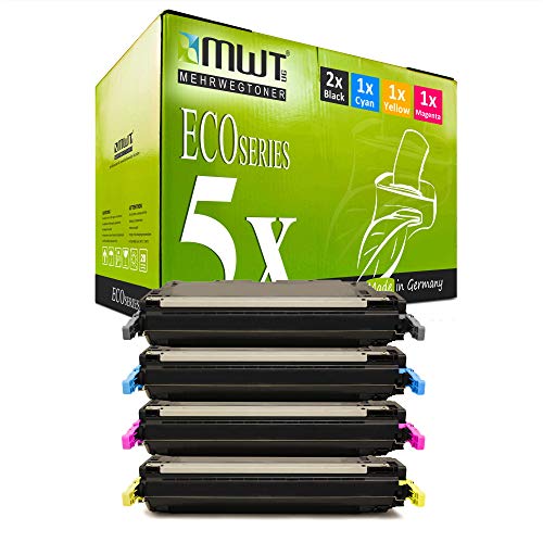 5X MWT kompatibel Toner kompatibel für HP Color Laserjet CP 4005 DN N ersetzt CB400A-03A 642A von Mehrwegtoner