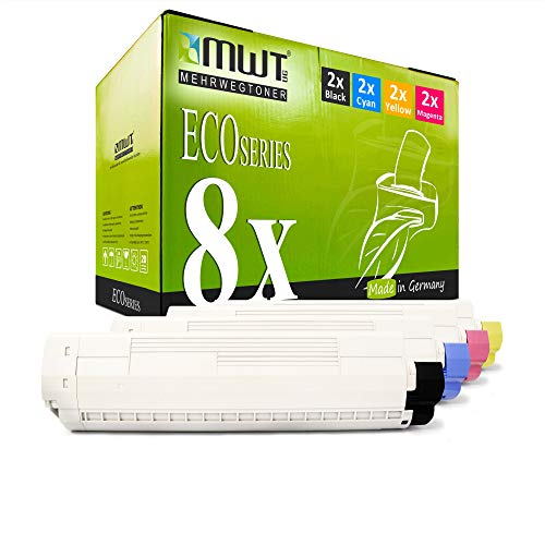 8X MWT Toner kompatibel für Oki MC 853 873 wie Set Druckerpatronen Cartridges von Mehrwegtoner