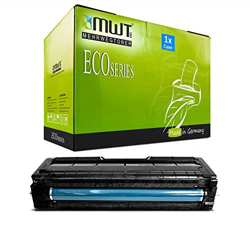 Mehrwegtoner 1x MWT Toner für Ricoh SP C 250 sf e SFw DN ersetzt 407544 Blau Cyan Patrone Kartusche Cartridge von Mehrwegtoner