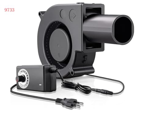 Gebläse Lüfter 220V Radiallüfter 12V Turbinengebläse mit Controller für Haushaltsgeräte, Kaminofen, Picknick, Camping, BBQ, PC Computer Kühlung von MeiKYing