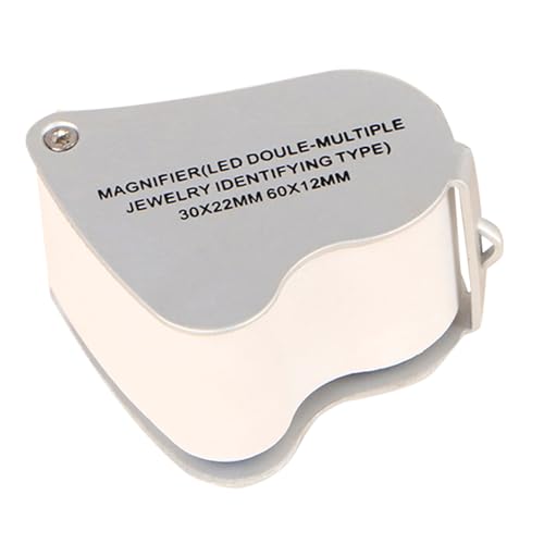 Meichoon Lupe Faltbar mit LED-Lichtern Tragbar Taschenformat 30x /60x Beleuchtete Lupe für Senioren Juweliere Sammler Arzt UC11 von Meichoon