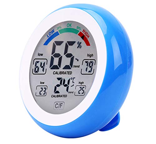 Meichoon Thermometer Hygrometer,Kabellos Elektronisch,für Innen- und Außenbereich,Runder Touchscreen Digitales LCD-Display Thermometer,Wetterstation-Tester,UD02 Blau Meichoon Thermometer Hygrometer,Kabellos Elektronisch,für Innen- und Außenbereich,Runder Touchscreen Digitales LCD-Display Thermometer,Wetterstation-Tester,UD02 Blau von Meichoon
