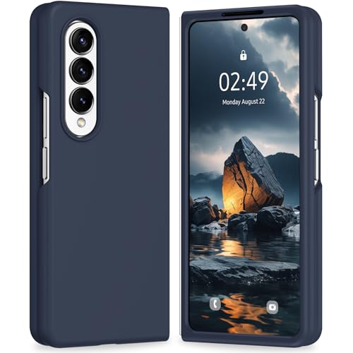 Meifei Schutzhülle für Samsung Galaxy Z Fold 4 5G, Flüssigsilikon-Schutzhülle für Fold 4, Silikonhülle, harter Polycarbonat, weiches Silikon-Gel, Gummi, für Galaxy Z Fold 4, schmal, Mitternachtsblau Meifei Schutzhülle für Samsung Galaxy Z Fold 4 5G, Flüssigsilikon-Schutzhülle für Fold 4, Silikonhülle, harter Polycarbonat, weiches Silikon-Gel, Gummi, für Galaxy Z Fold 4, schmal, Mitternachtsblau von Meifei