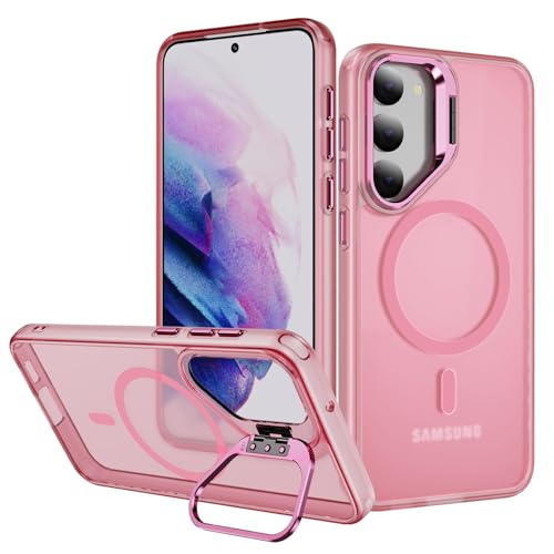 Meifei Schutzhülle für Galaxy S23, Magnetring-Schutzhülle für Samsung S23 5G mit Ständer, Hybrid-Schutzhülle, stoßfest, sturzsicher, für Galaxy S23 15,5 cm (6,1 Zoll) 2023, Rosa von Meifei