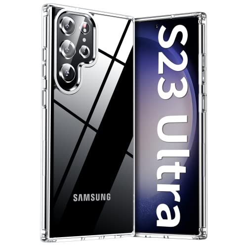 Meifigno Clear Hülle für Samsung Galaxy S23 Ultra (6.8 Zoll), [30X Anti-Gelb] [Militär getestet, Super Clear] Harter PC mit weicher Stoßstange Hülle für Galaxy S23 Ultra 6.8 Zoll, transparent von Meifigno