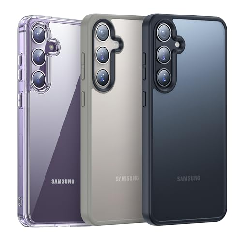 Meifigno Magie Serie Kompatibel mit Samsung Galaxy S24+ Hülle 6,7 Zoll, [Militärgeprüft] Durchscheinend Matt Rückseite mit weichen Rahmen Handyhülle für Galaxy S24+ 5G Hülle, Schwarz von Meifigno