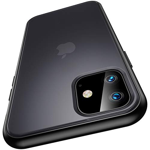 Meifigno kompatibel mit iPhone 11 Hülle mit Schutzfolie, [Militärgeprüft], durchscheinender, Matter PC mit weichen Kanten, stoßfeste und schützende Handyhülle für iPhone 11 6,1", Schwarz von Meifigno