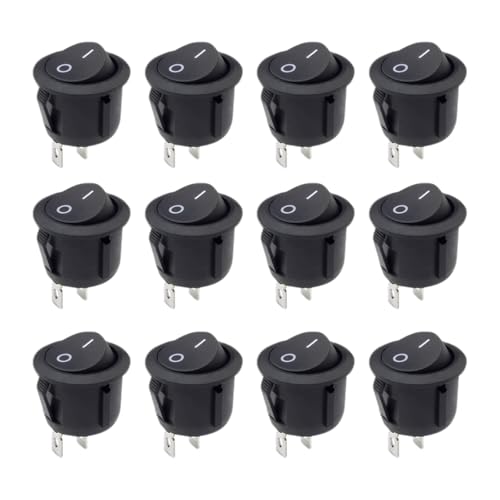 12PCS Schalter 12v Kippschalter Schalter Wasserdichte Mini 12v Schalter für Einbau Wohnmobil Switch Taster Modellbau Auto Boot Haushaltsgeräte Lampenschalter Einrastbare von Meifiyu
