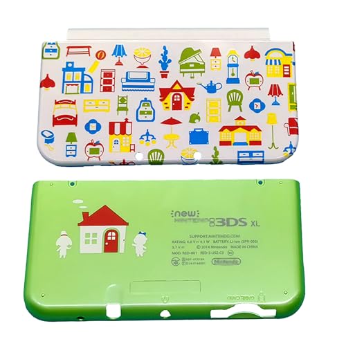 Meigpai Limited for New 3DSXL Extra Shell Cover Plates Animal Forest Cross Replacement, A/E Faceplate Housing Case CoverPlate, Top/Bottom, Green / White, Plastic Meigpai Limited for New 3DSXL Extra Shell Cover Plates Animal Forest Cross Replacement, A/E Faceplate Housing Case CoverPlate, Top/Bottom, Green / White, Plastic von Meigpai