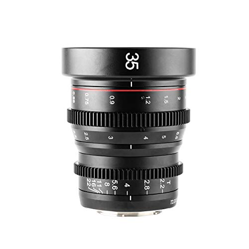 MEKE 35mm T2.2 Mini Fixed Prime Manual Focus Wide-Angle Cinema Lens for M43 Micro Four Thirds MFT Mount Cameras BMPCC 4K Z CAM E1 E2 E2C von Meike