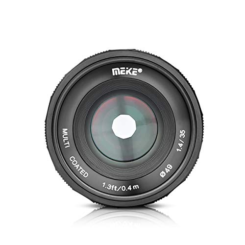 MEKE MK-35mm F/1.4 Manual Focus Large Aperture Lens Compatible with Sony APS-C Mirrorless Camera Such as A6000 A6300 A6500 von Meike