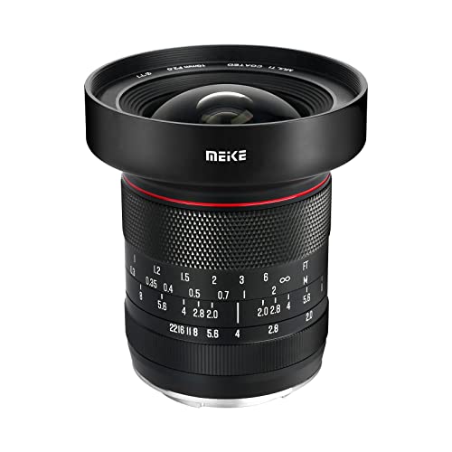 Meike 10 mm F2.0 große Blende, Weitwinkelobjektiv, manueller Fokus, APS-C-Objektiv, kompatibel mit spiegellosen Fujifilm X-Mount-Kameras X-Pro2 X-E3 X-T1 X-T2 X-T3 X-T4 X-T10 X-T20 X-A2 X-E2 X-T100 von Meike