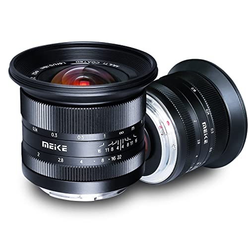 Meike 12 mm f2.0 Ultra Weitwinkel Manueller Fokusobjektiv kompatibel mit Sony E Mount spiegellosen Kameras A6400 A5000 A5100 A6000 A6100 A6300 A6500 A6600 von Meike