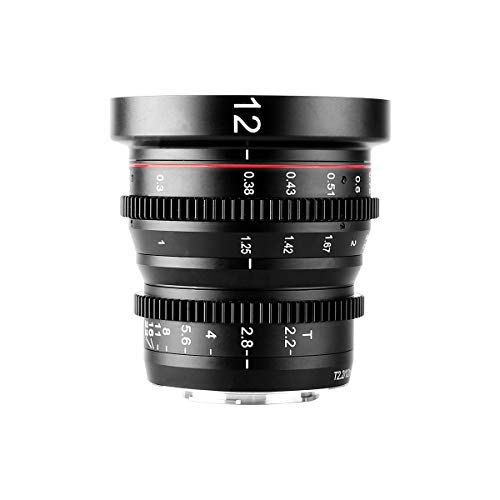 Meike 12 mm T2.2 Manual Focus Wide Angle Fixed Prime Cinema Lens for M43 Micro Four Thirds MFT Mount Cameras and Cinema Camera BMPCC 4K von Meike