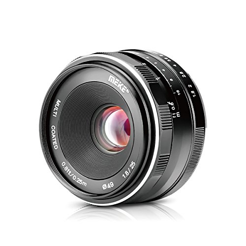 Meike 25mm F1.8 APS-C große Blende Weitwinkelobjektiv Manueller Fokusobjektiv Kompatibel mit Sony E Mount spiegellosen Kameras NEX 3 3N 5 NEX NEX 6 7 A6400 A5000 A5100 A60000 A610 0 A6300 A6500 A6600 von Meike