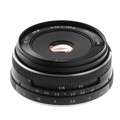 Meike 28 mm f/2.8 Objektiv für spiegellose Sony E-Mount Kamera A6500 A6300 A6000 A5100 A5000 NEX7 NEX6 NEX5n von Meike