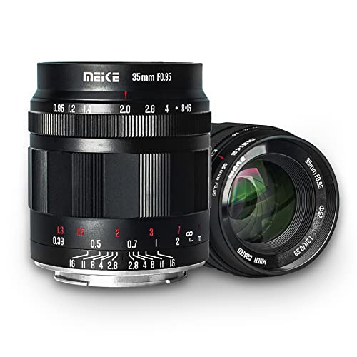 Meike 35 mm f0.95 großer manueller Fokus Prime Festobjektiv APS-C kompatibel mit Panasonic Lumix Olypums M43 Halterung spiegellose Kameras GH4 GH5 GH6 von Meike