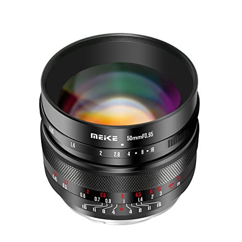 Meike 50mm f0,95 große Blende manueller Fokus-Objektiv, kompatibel mit Panasonic Lumix M43 MFT Mount Digitale spiegellose Kameras von Meike