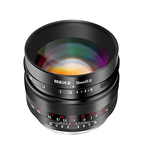 Meike 50mm f0.95 große Blende manuelle Fokuslinse kompatibel mit Sony E Mount spiegellosen Kameras A6400 A5000 A5100 A6000 A6100 A6300 A6500 A6600 von Meike