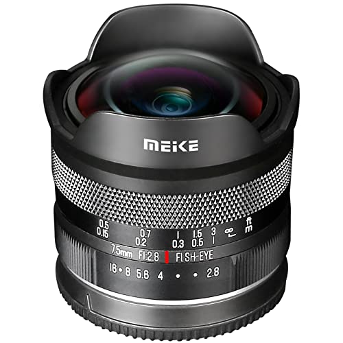 Meike 7,5 mm f2,8 Ultra-Weitwinkelobjektiv für Panasonic Lumix M43 MFT Mount digitale spiegellose Kameras von Meike