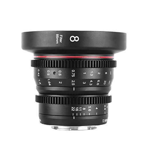 Meike 8mm T2.9 Mini Fixed Prime Manual Focus Wide-Angle Cinema Lens for M43 Micro Four Thirds MFT Mount Cameras BMPCC 4K Z CAM E1 E2 Black Meike 8mm T2.9 Mini Fixed Prime Manual Focus Wide-Angle Cinema Lens for M43 Micro Four Thirds MFT Mount Cameras BMPCC 4K Z CAM E1 E2 Black von Meike