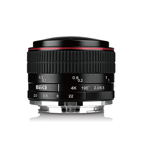 Meike MK 6,5 mm f/2.0 Kreisförmige Objektiv Fisheye für E-Mount Kameras NEX 5 A6000 A6300 A6400 A6500 von Meike