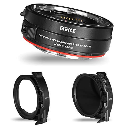 Meike MK-EFTR-C Metal Auto-Focus Mount Lens Adapter with Drop-in Filters for Canon EF/EF-S Lenses to Canon EOS R and EOS RP R5 R5C R6 R7 R10 Cameras… von Meike