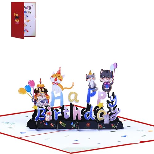 Einzigartige 3D-Katzen-Geburtstagskarte, entzückende 3D-Katzen-Geburtstagskarte, zarte Katzen, Geburtstagskarte, Papierkarte mit Umschlag Einzigartige 3D-Katzen-Geburtstagskarte, entzückende 3D-Katzen-Geburtstagskarte, zarte Katzen, Geburtstagskarte, Papierkarte mit Umschlag von Meiliyizu