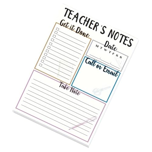 Meiliyizu Notizblöcke für Lehrer, Notizblöcke, Checkliste, Notizbuch, Organizer für Lehrer, Notizen, Aufgaben, Termine, 50 Blatt Meiliyizu Notizblöcke für Lehrer, Notizblöcke, Checkliste, Notizbuch, Organizer für Lehrer, Notizen, Aufgaben, Termine, 50 Blatt von Meiliyizu