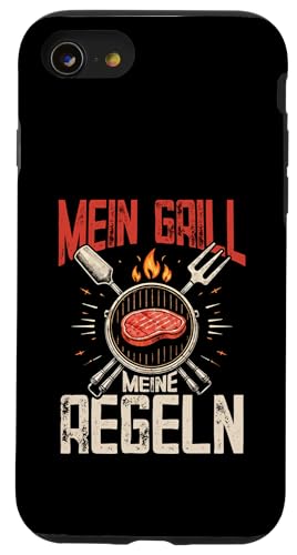 Mein Grill Meine Regeln Vatertag Spruch Für Mann Papa Humor Hülle für iPhone SE (2020) / 7 / 8 von Mein Grill Meine Regeln Vatertag Geschenk Papa