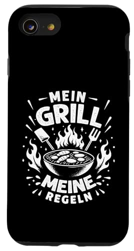 Mein Grill Meine Regeln Vatertag Spruch Für Mann Papa Humor Hülle für iPhone SE (2020) / 7 / 8 von Mein Grill Meine Regeln Vatertag Geschenk Papa