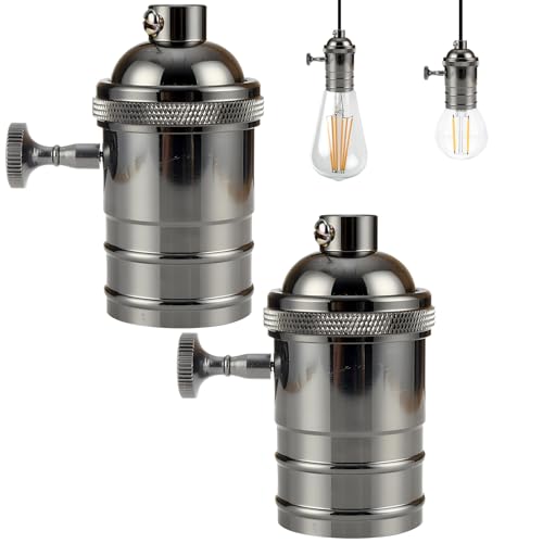 2 Stück Vintage E27 Lampenfassung, Edison E27 Kupfer Lampenfassung Schwarz Deckenfassung Fassung Socket Lampenfuß Retro Vintage Halter für Hängeleuchte Deckenleuchte Adapter Beleuchtung Sockel 2 Stück Vintage E27 Lampenfassung, Edison E27 Kupfer Lampenfassung Schwarz Deckenfassung Fassung Socket Lampenfuß Retro Vintage Halter für Hängeleuchte Deckenleuchte Adapter Beleuchtung Sockel von Mein HERZ