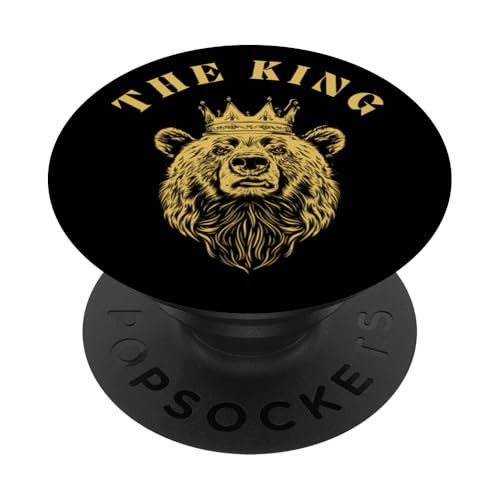 Der König - Bären-Wildtier-Logo PopSockets Klebender PopGrip von MeinShirt